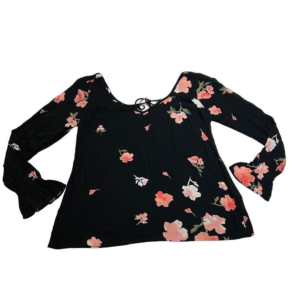 Billabong Distant Highway Blouse Top Size Small Lightweight Floral Print