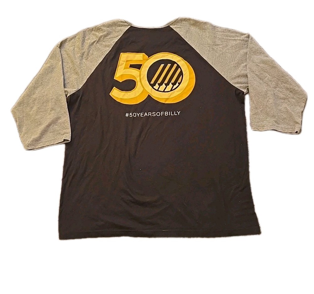 Billy Joel 50 Years Of Billy Graphic T-Shirt Men’s Size Large Baseball Tee
