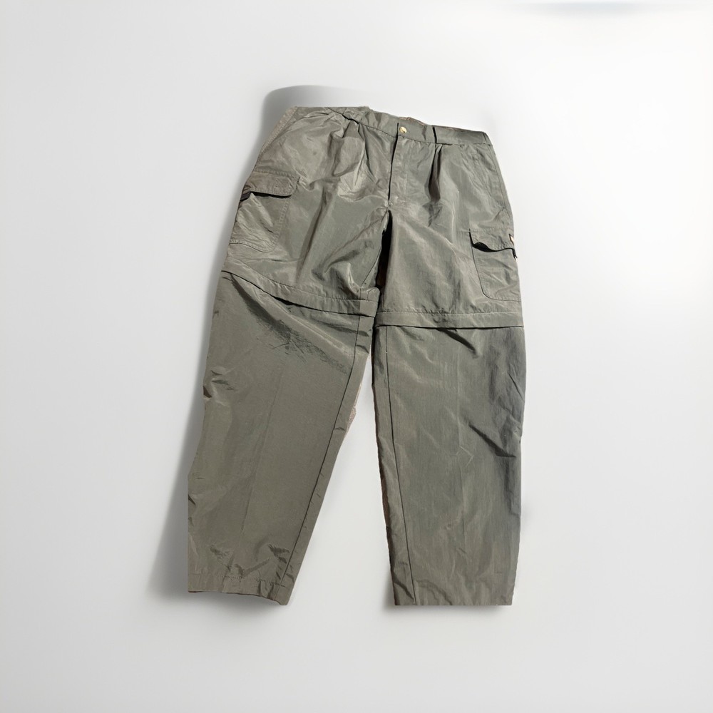 Convertible Hiking Pants Mens Large Green Zip Off Cargo Outdoor Fishing