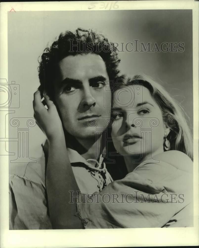 1980 Press Photo Tyrone Power and Jean Peters in Captain from Castile, 1947 film