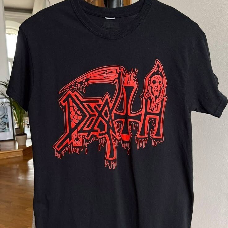 Retro DEATH Logo rock metal red Graphic Unisex T-Shirt S-5XL