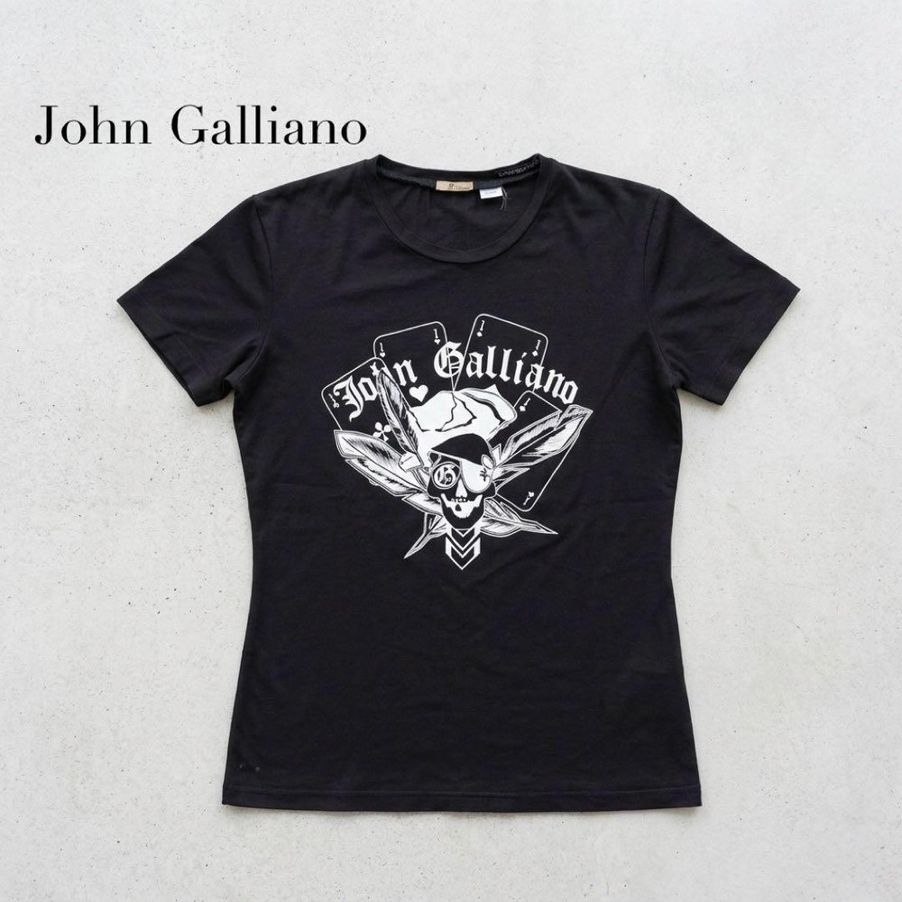 John Galliano Skull Print T-Shirt Black Size M Made in Italy