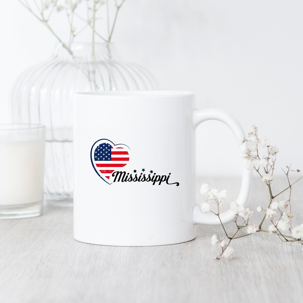Mississippi Heart Flag Mississippi Mug Mississippi Gift Mississippi Flag
