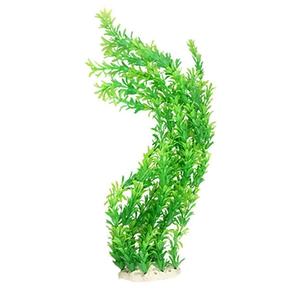 24-Inch Tall Saim Plastic Aquarium Plants Realistic Green Fish Tank Decor Large Leaf