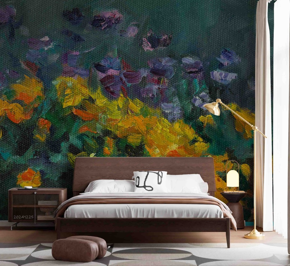 3D Abstract Flowers Oil Painting Wall Murals Wallpaper Murals Wall Sticker