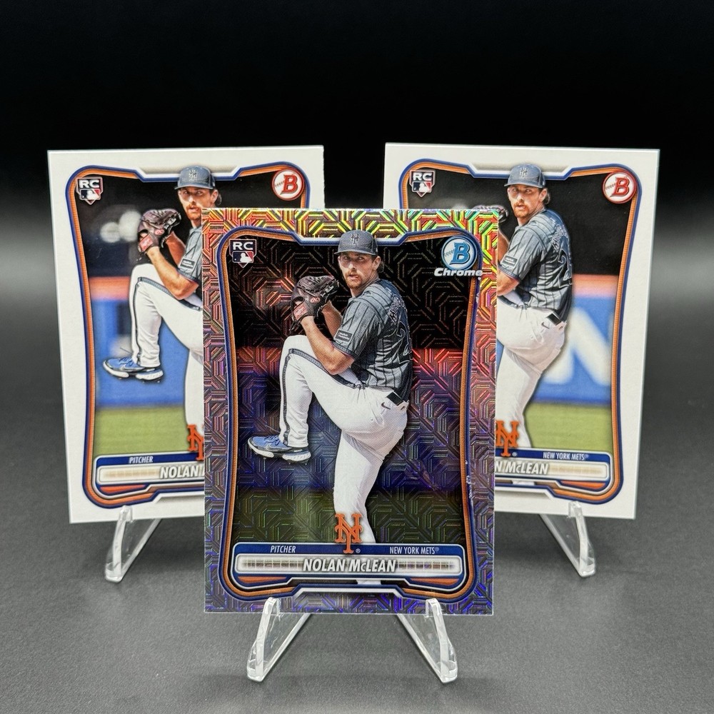 3x Lot Nolan McLean New York Mets Rookie 2026 Bowman - 1 Mojo, 2 Base - (RC) #85