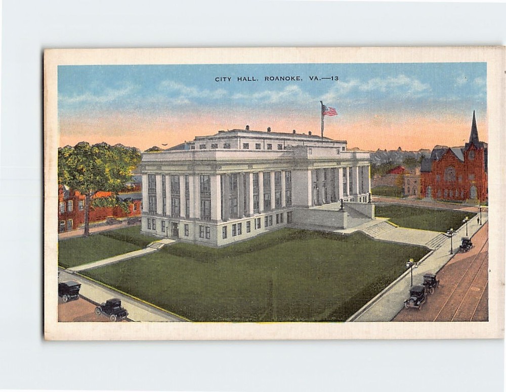 Postcard City Hall Roanoke Virginia USA North America