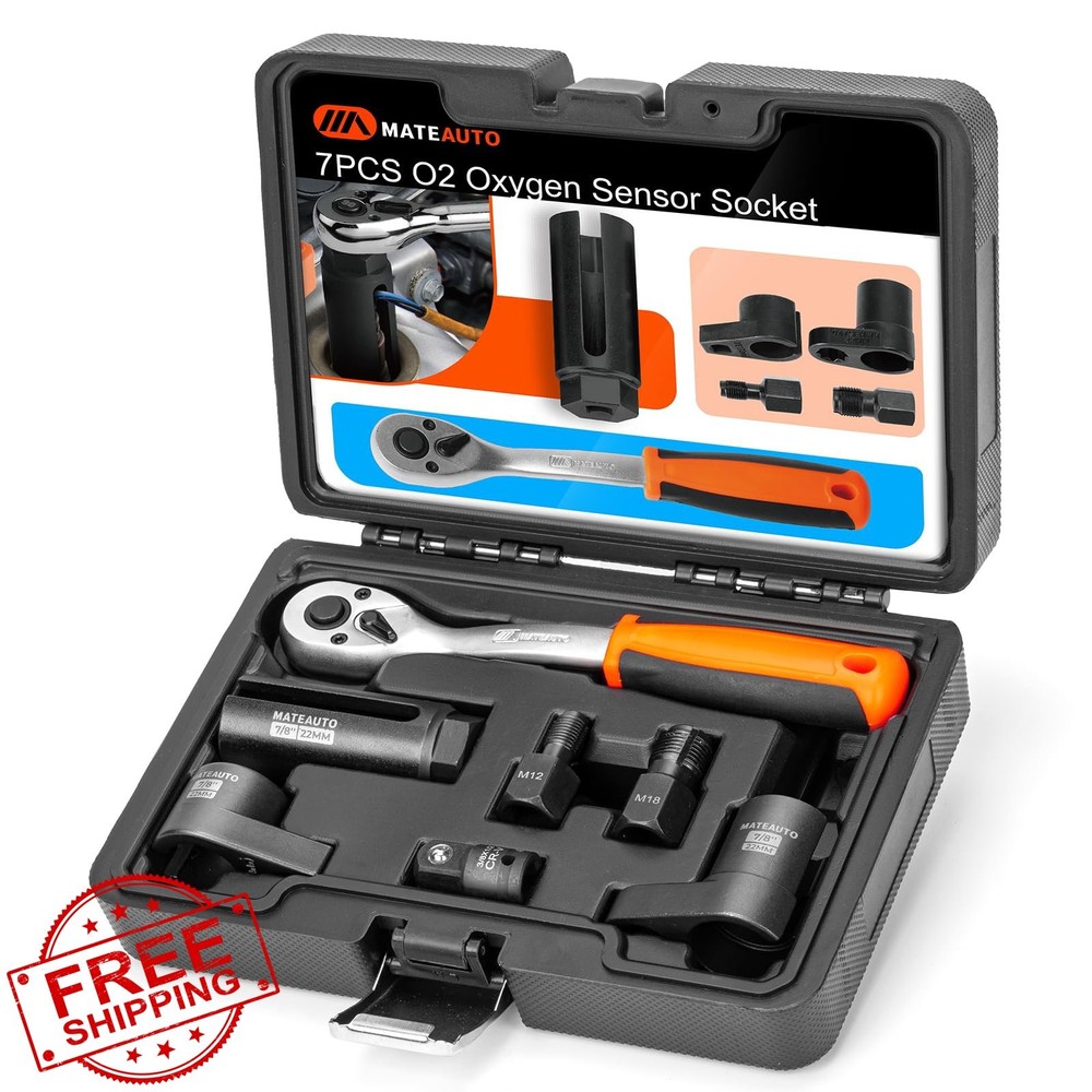 MateAuto 7PCS Oxygen Sensor Socket Set 3/8