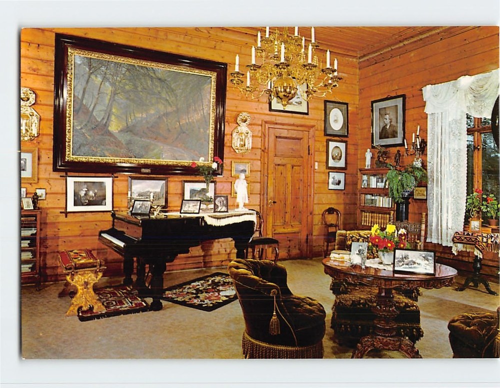 Postcard Interior Edvard Grieg's Home Troldhaugen Bergen Norway