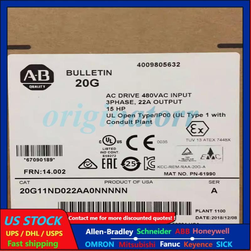 Allen-Bradley  Original Genuine Inverter 20G11ND022AA0NNNNN US Free Tax