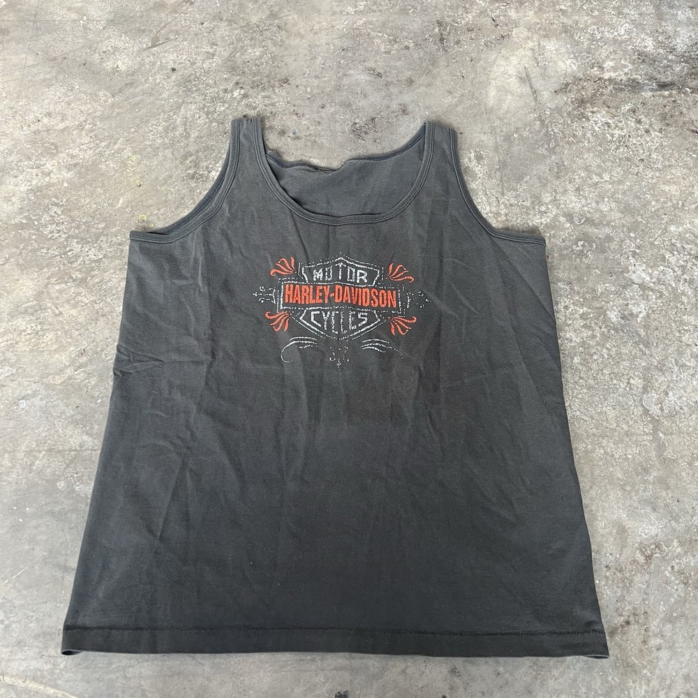 Vintage 80s Harley-Davidson McCoys tank top T-shirt XL sun faded Green Bay biker