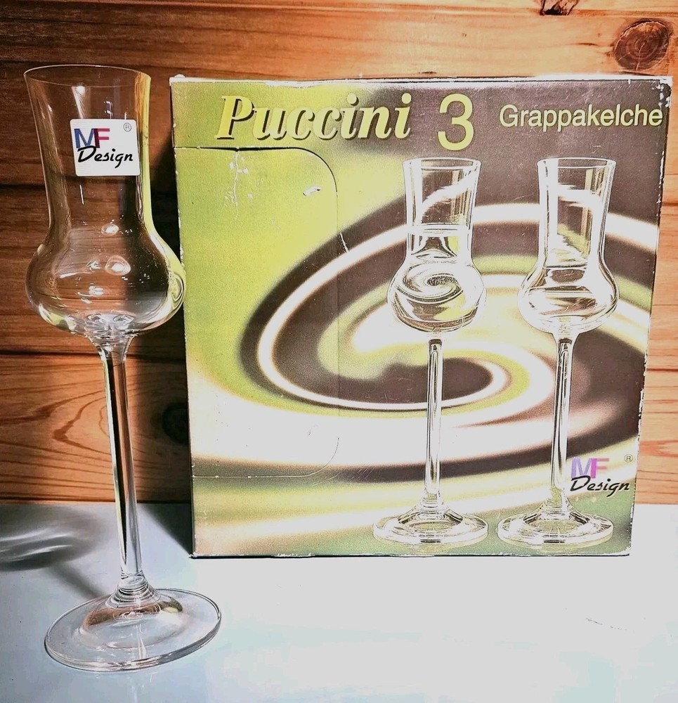 Grappa Liquor Glasses NEW Bar Set  Made In Germany Cordial Shot CRYSTAL PUCCINI