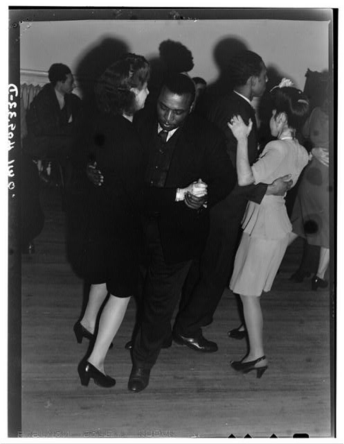 Photo:African American Couple Dancing Ballroom 1940s Swing Dance Party