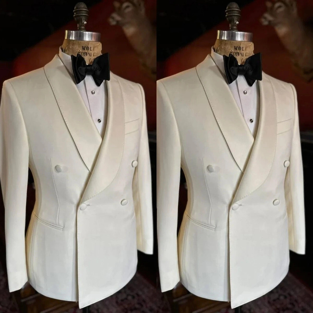 White Men's Suits Regular Fit Business Formal 2Pcs Party Prom Tuxedo Jacket