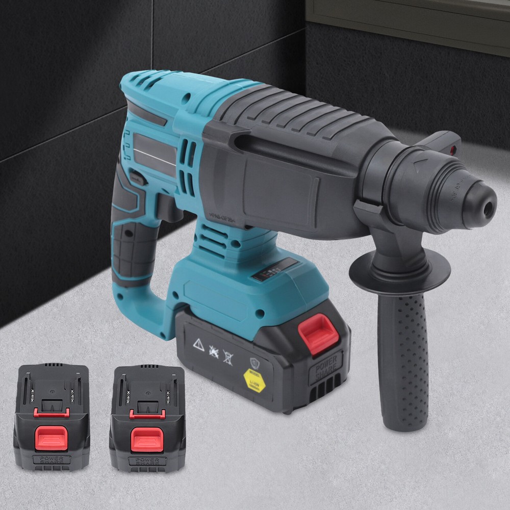 21V Cordless Brushless Hammer Demolition Concrete Jack Hammer W/ Charger 1100rpm