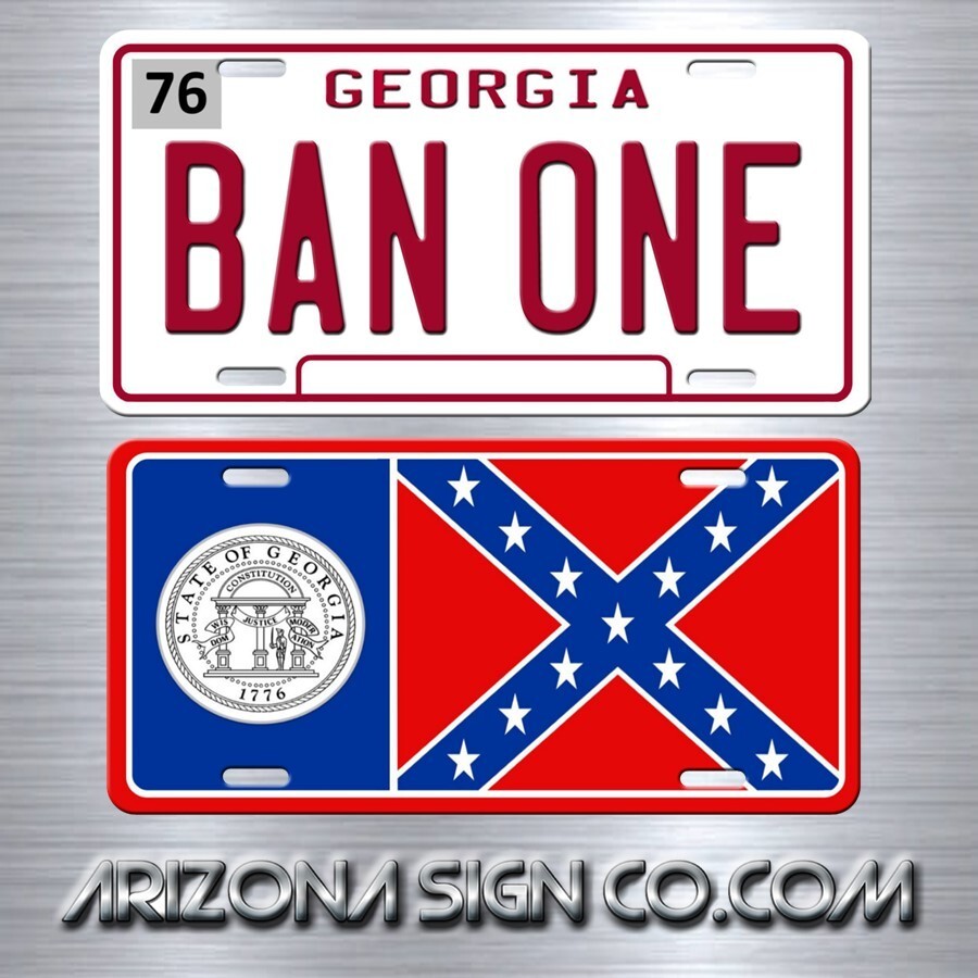 BAN ONE Smokey and The Bandit 2 Georgia Aluminum License Plate Prop Set