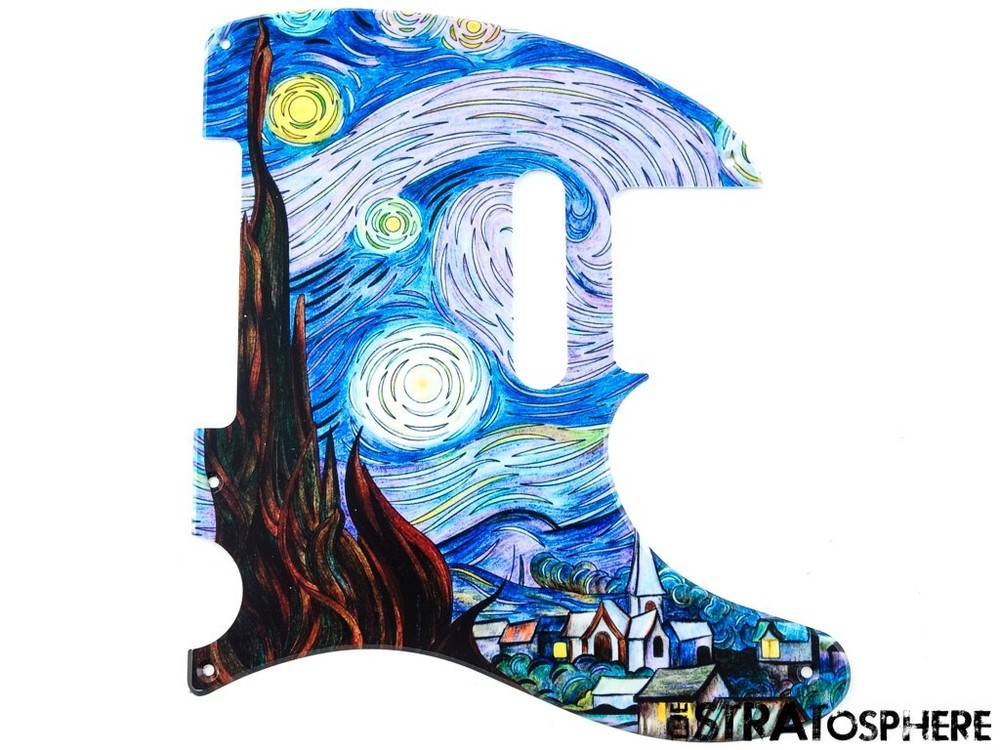*NEW Telecaster PICKGUARD for Fender USA Vintage Tele 5 Hole Starry Night Print