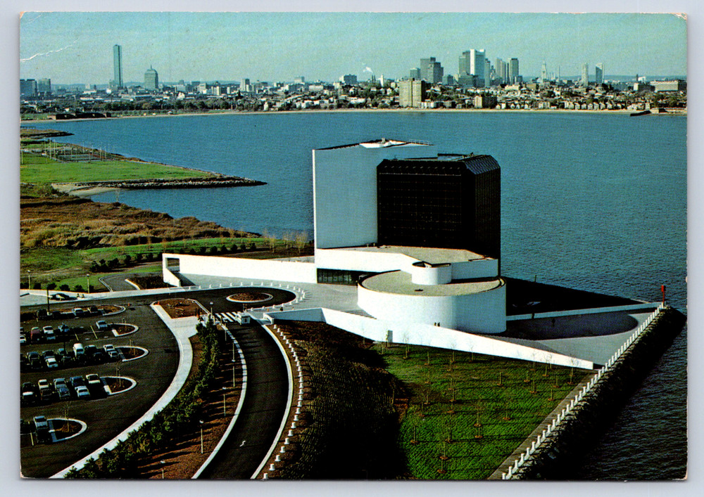 Vintage Postcard John F Kennedy Library Dorchester Bay Boston
