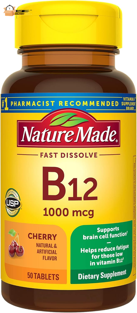 Vitamin B12 1000 Mcg, Easy to Take Sublingual B12 for Energy Metabo