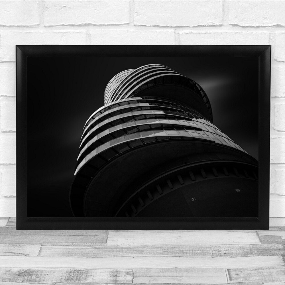 Architecture Dark Disc Building Modern Wall Art Print