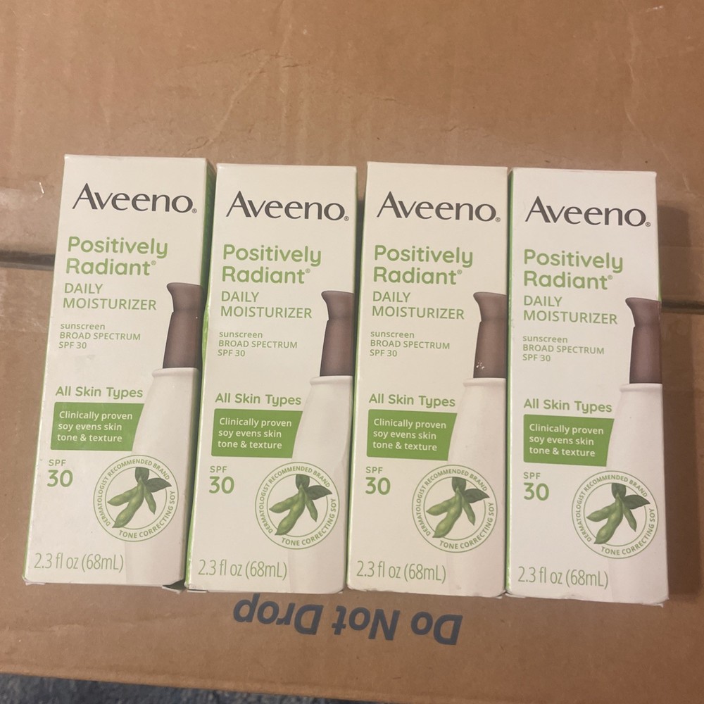 Aveeno Positively Radiant Daily Moisturizer SPF 30 4-Pack 2.3 oz