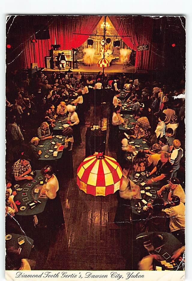 Postcard Interior Diamond Tooth Gertie's Dawson City Yukon Canada