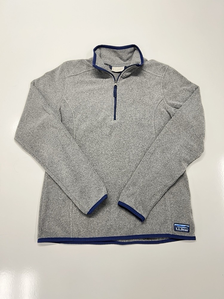 L.L. Bean 1/4 Zip Pullover Fleece Gray Outdoor Hiking Light Jacket Size XS