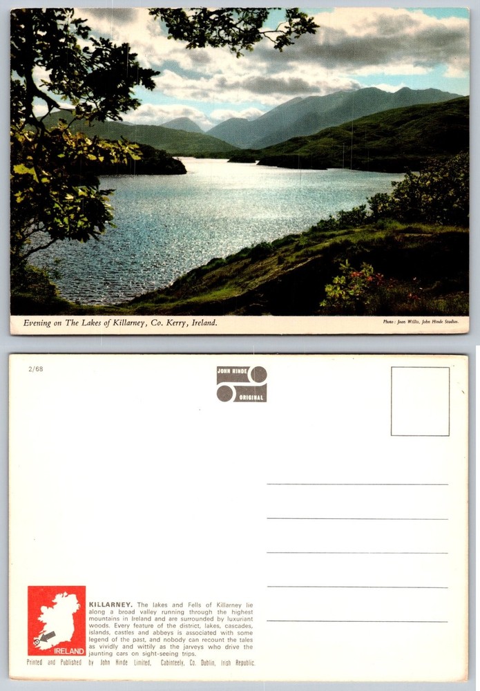 Evening Lakes of Killarney, Co. Kerry Ireland Postcard John Hinde Original