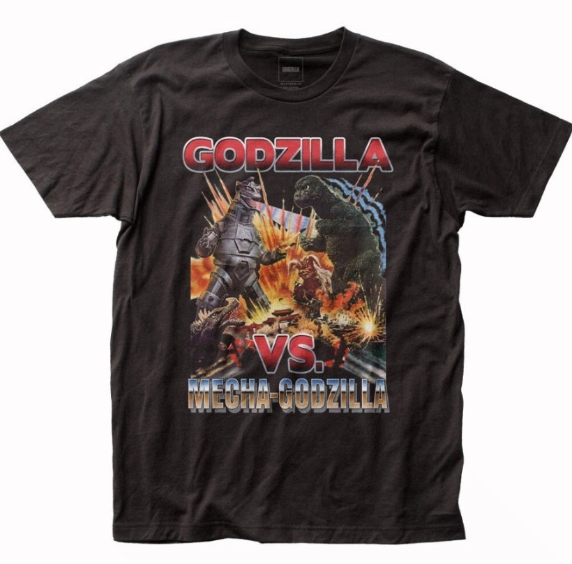 Godzilla Godzilla VS. Mecha-Godzilla Mens T Shirt Cult Classic Movie Tee Black