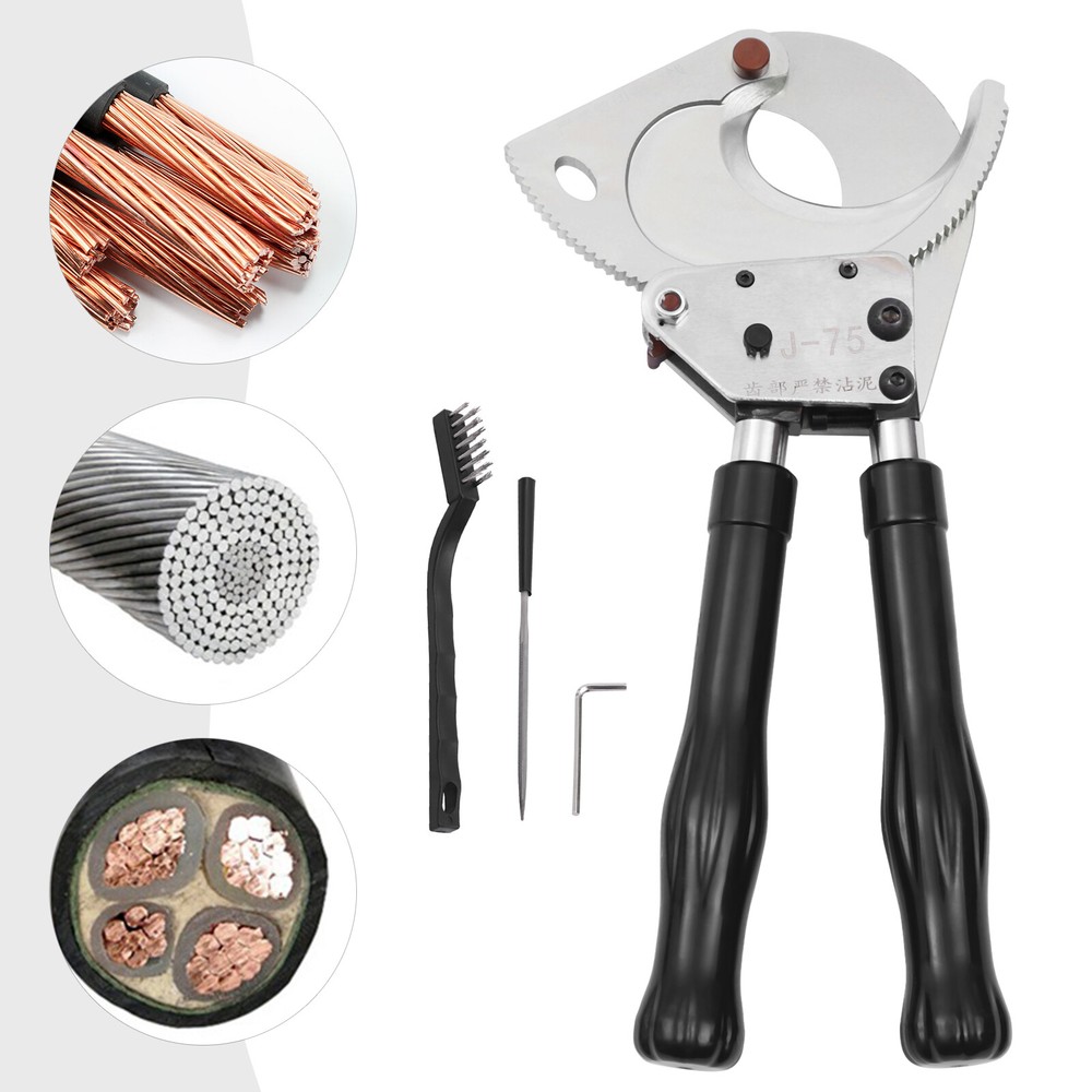 J75 Ratchet Cable Cutter Aluminum Copper Cable Ratcheting Wire Cutting Tool