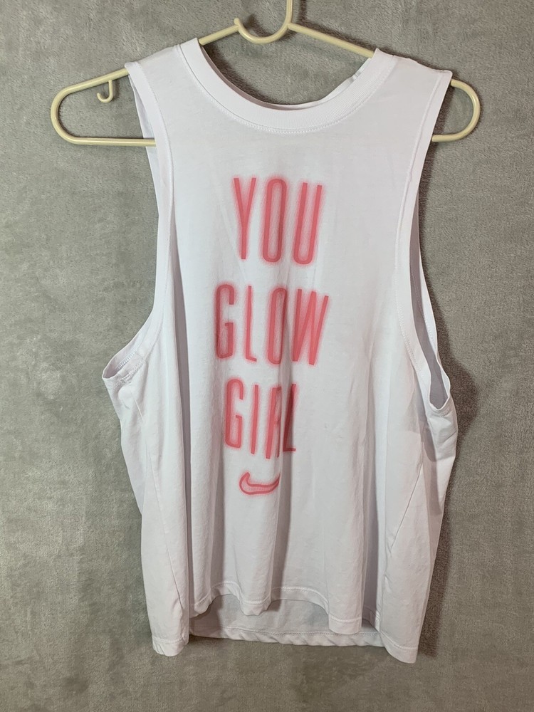 Nike Womens White Tank Top Size Small Lightweight Athletic Workout Shirt
