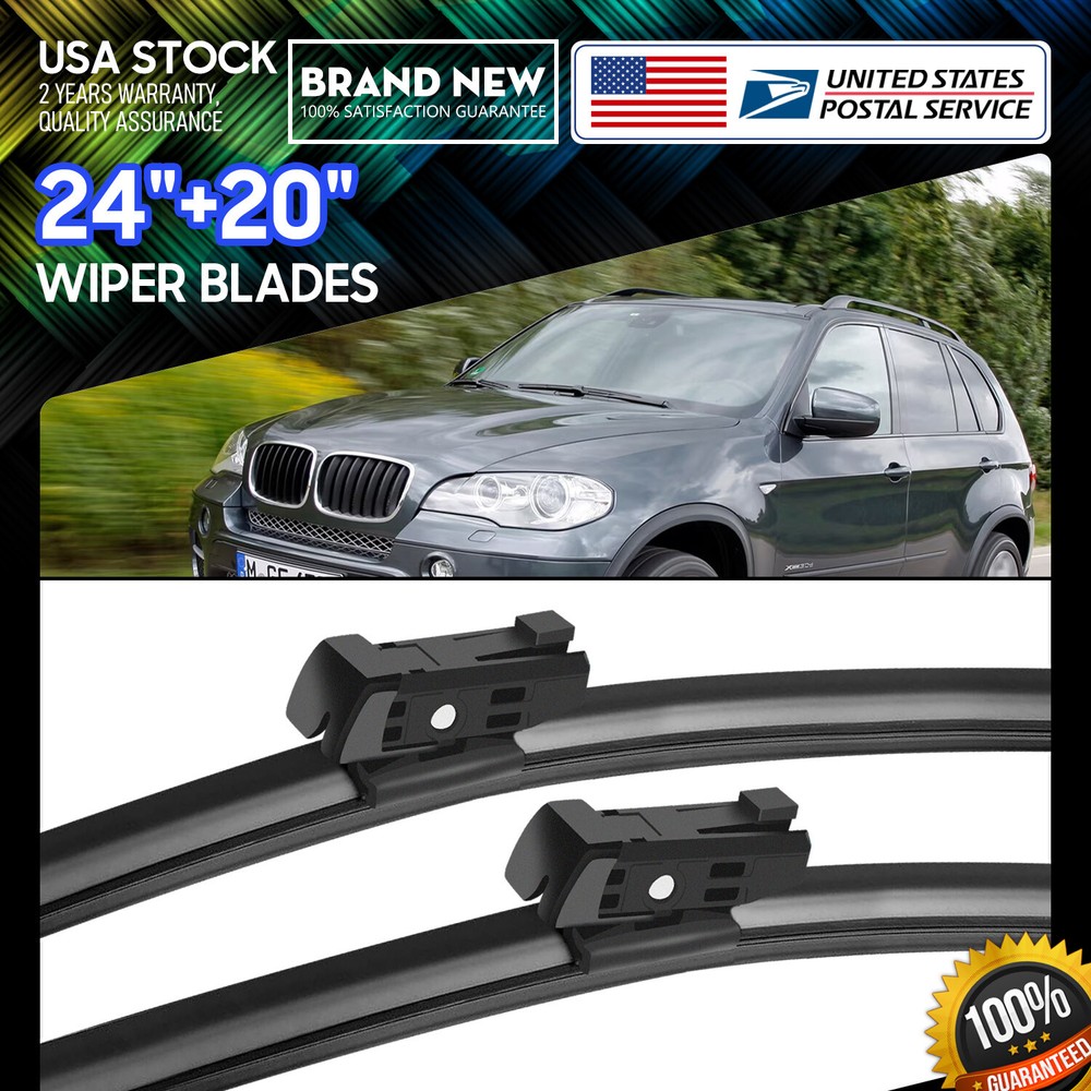 Waterproof/Durable 24''+20'' Top Lock Windshield Wiper Blades All Season Set