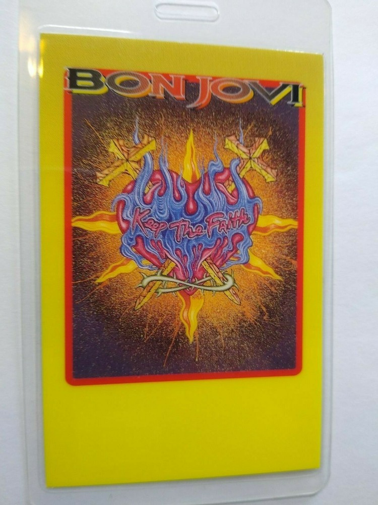 Bon Jovi Keep The Faith Backstage Pass Original 1993 Rock Concert Tour Heart