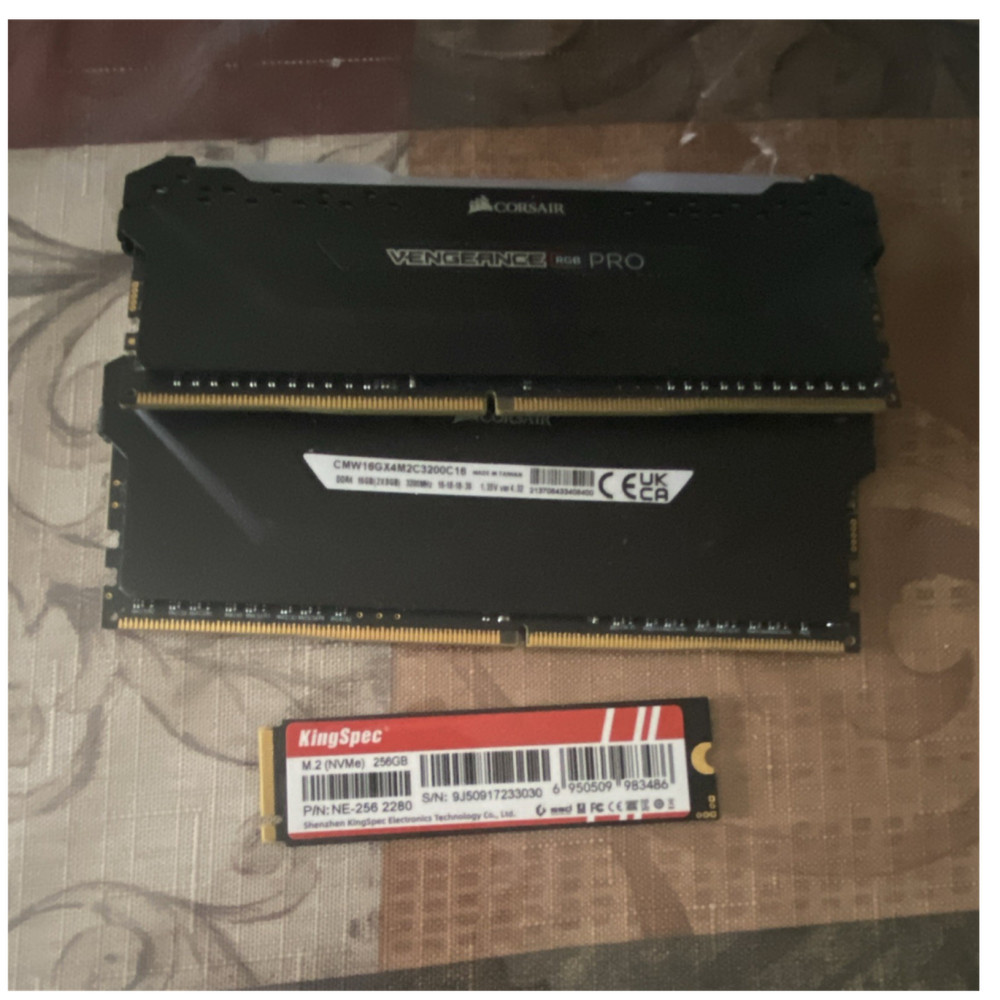 Corsair Vengeance RGB Pro 16GB (2x8GB) DDR4-3200 and 256GB m.2 SSD