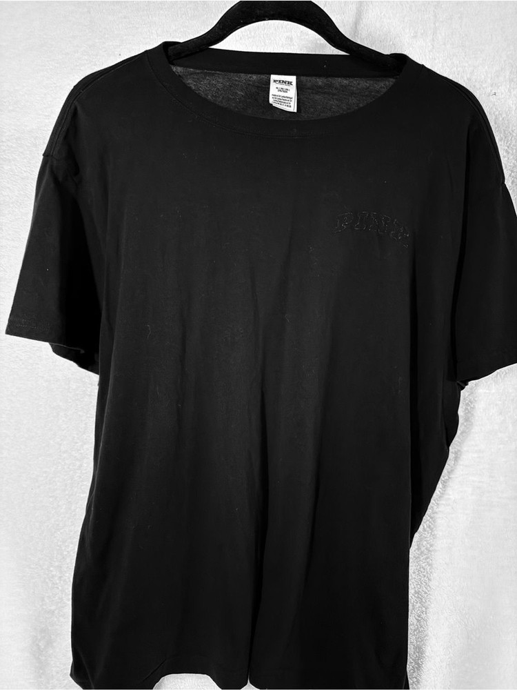 PINK Victoria's Secret Black Short Sleeve Crew Tee -Size XL