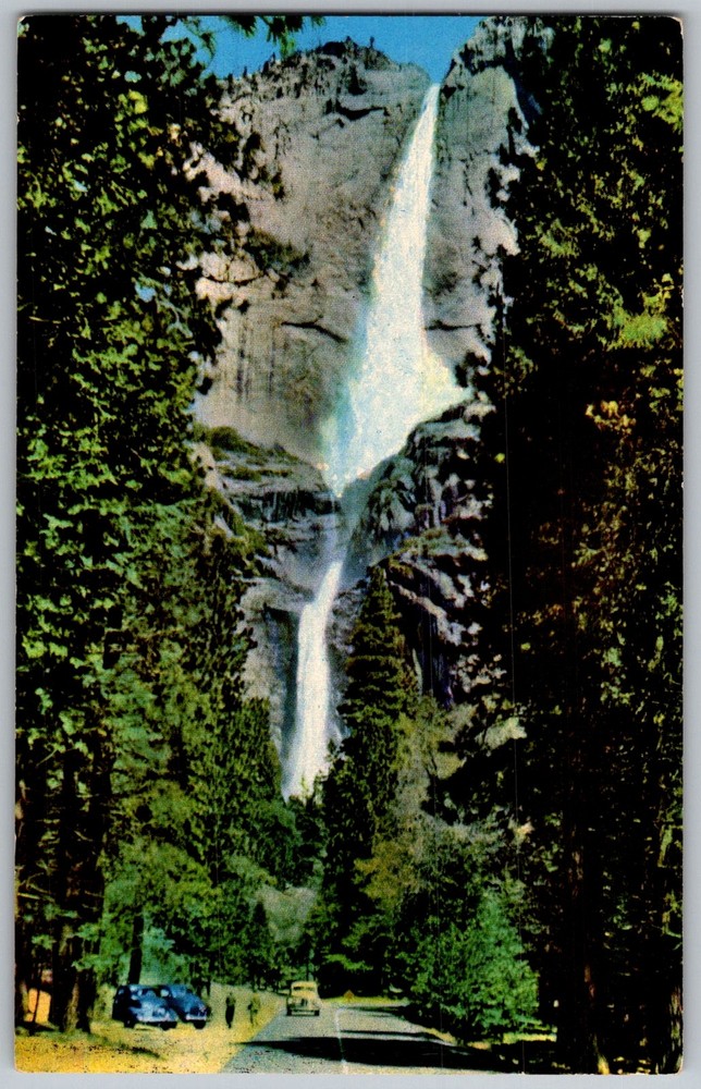 Vtg Postcard Yosemite Falls Waterfall Yosemite National Park, CA 1950s