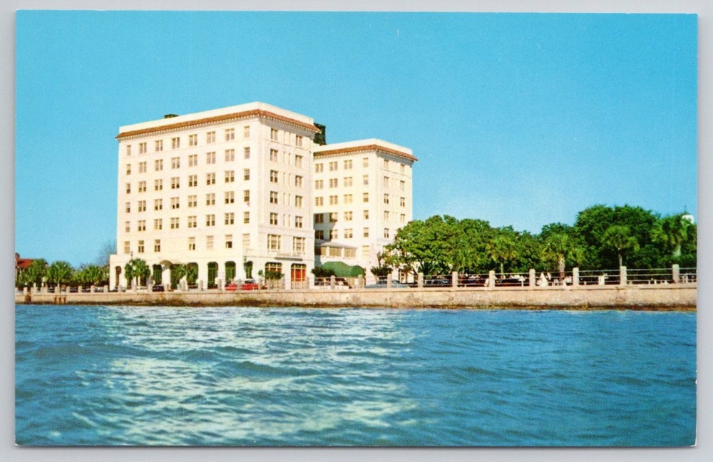 Hotel Fort Sumter Charleston SC Harbor Curteichcolor Postcard
