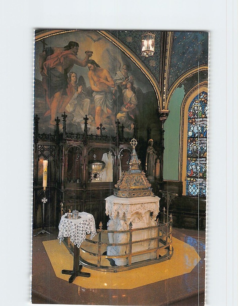 Postcard Baptismal Font Notre Dame Basilica Montreal Quebec Canada