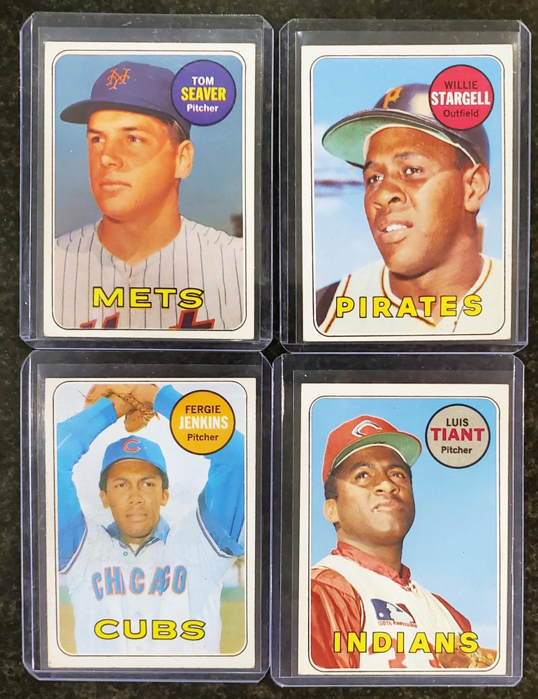 1969 Topps High Grade Seaver Stargell Tiant Jenkins HOF Baseball Lot
