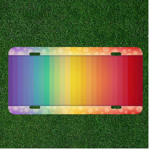 Custom Rainbow Background Personalized Car License Plate Design