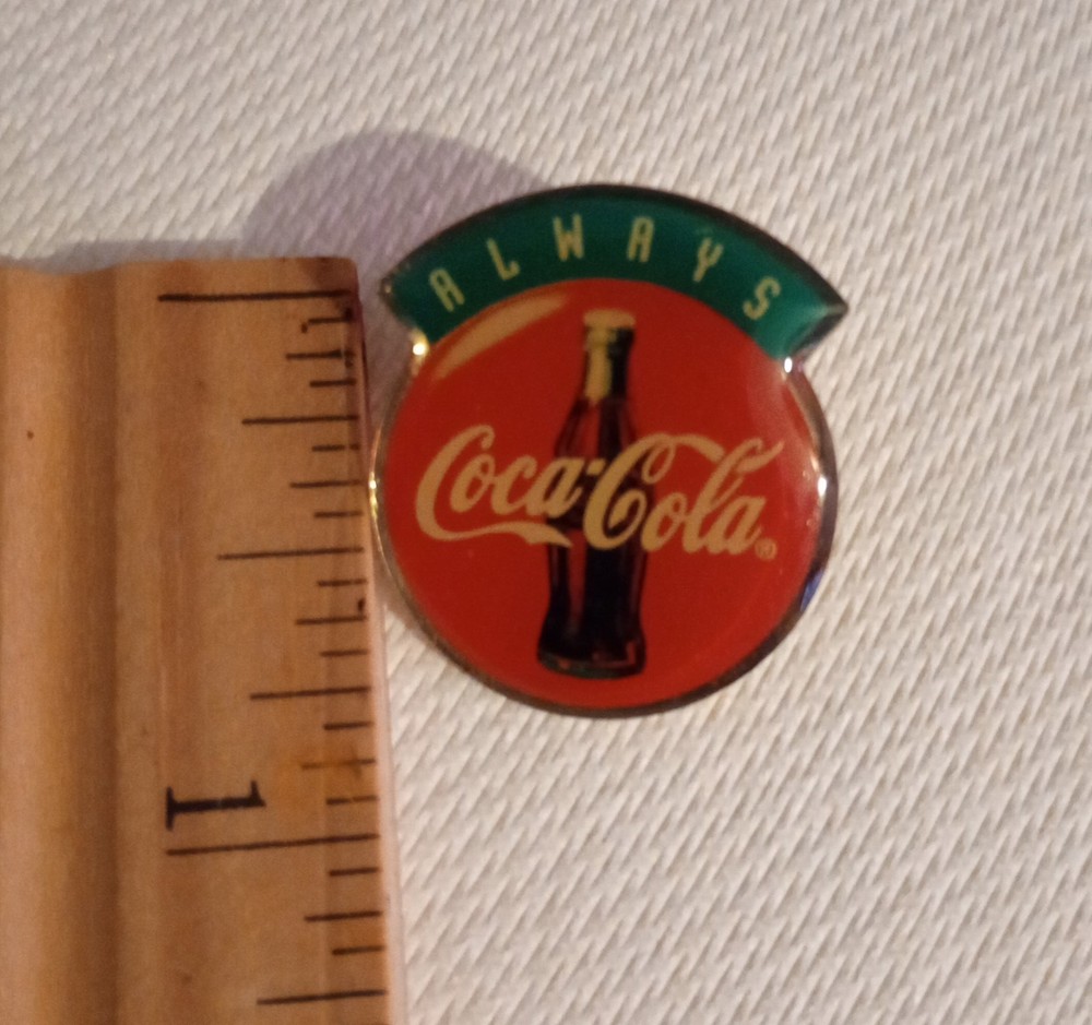 1993 Coca-Cola Coke Pop Bottle Always Gold Red Vintage Collectible Lapel Pin