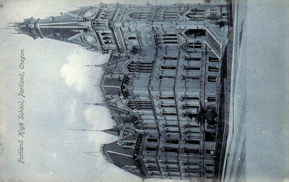 C1905 Portland High School Portland Oregon Gothic Victorian Litho Postcard
