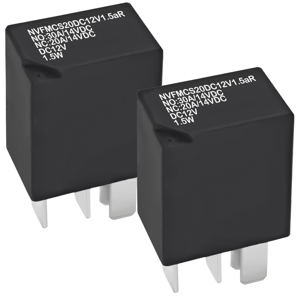 Relay NVFMCS20DC12V1.5aR (Pack of 2) - 12VDC 5-Pin Automotive Power Relay