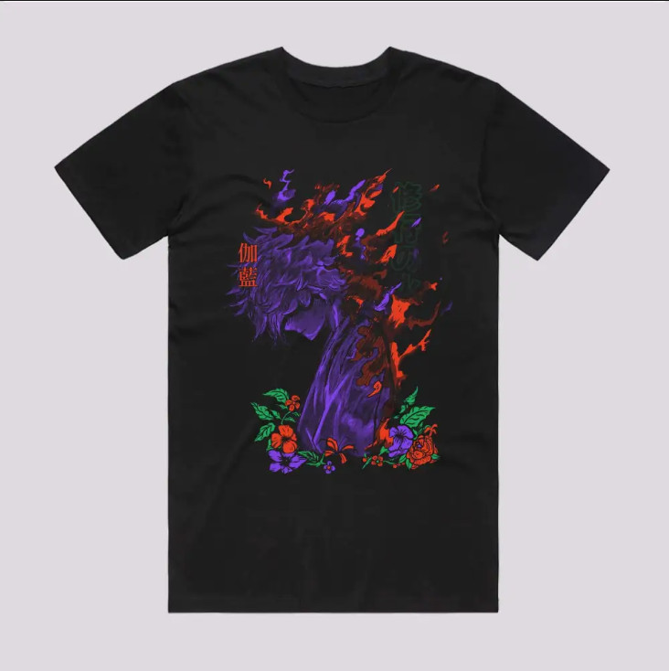 Anime Gabimaru The Hollow Japanese Style Black T-Shirt Size S-5XL