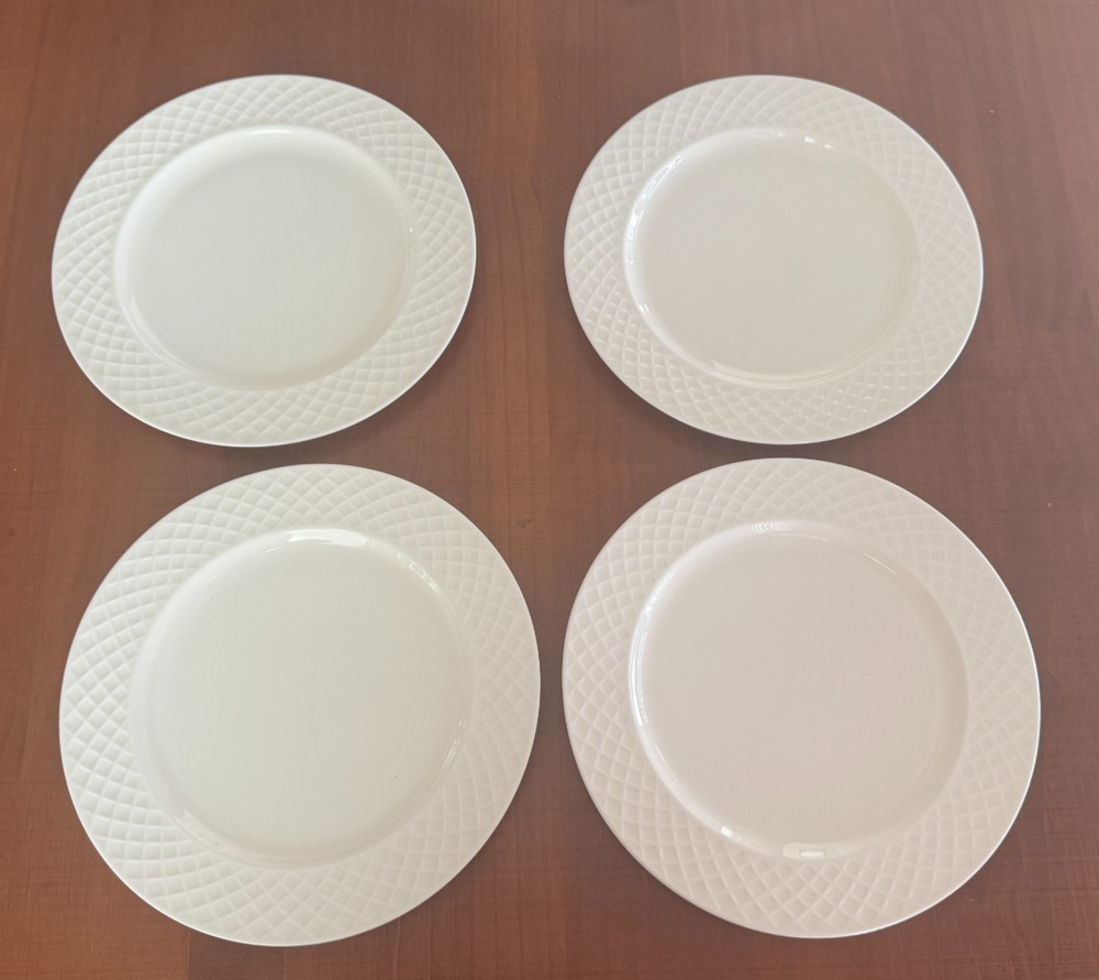 Mikasa TRELLIS WHITE -- Set of 4 Salad Plates 9 1/8