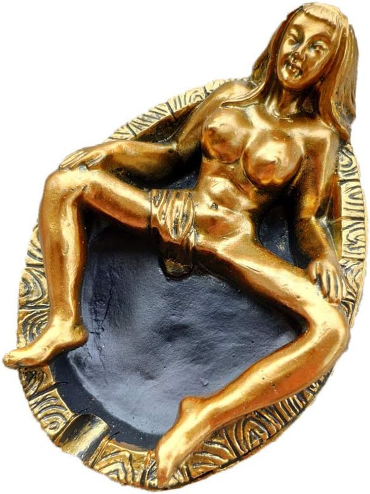 Saidian 1Pcs Vintage Resin Woman in Bath Tub Ashtray Gothic Smoke Butt Holder Cr