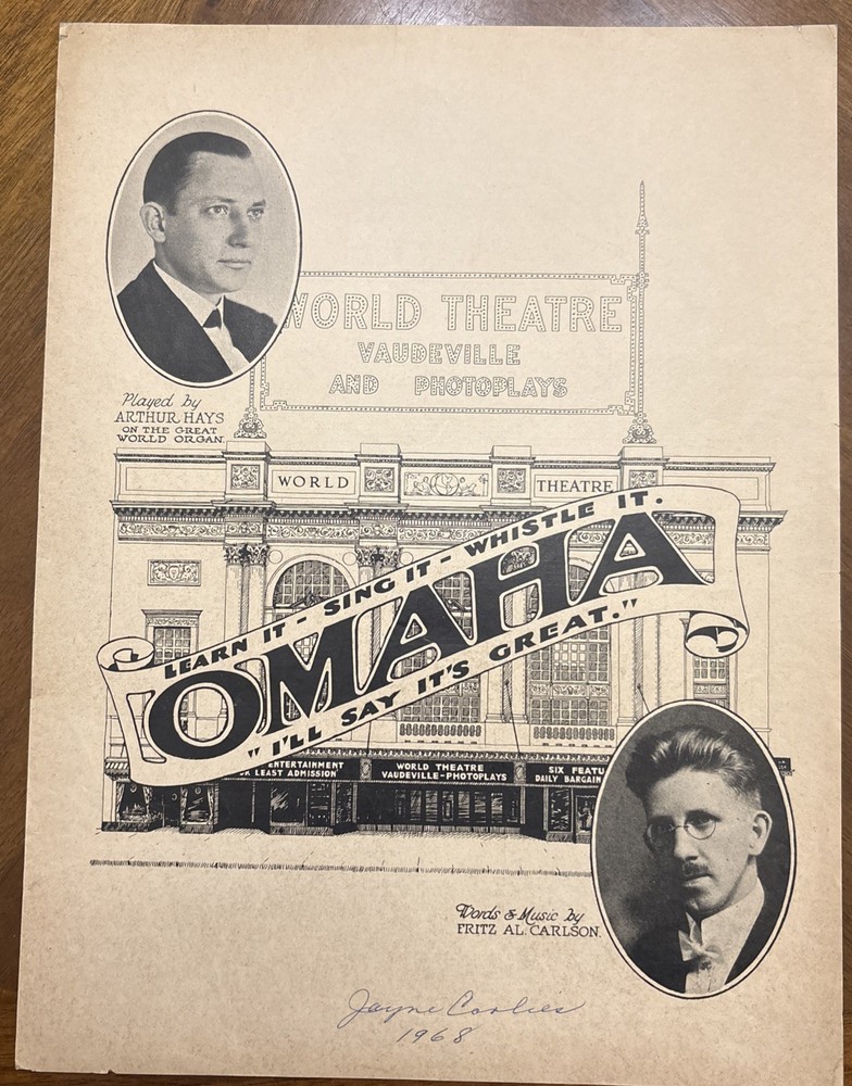 OMAHA DAILY NEWS Sheet Music  ￼ Fritz Carlson Organ by Arthur Hayes