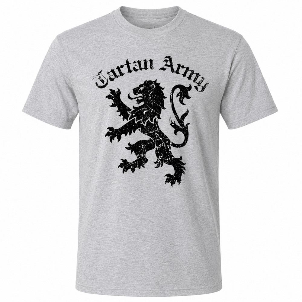 Tartan Army Scotland Patricotic Design Gray Graphic T-Shirt