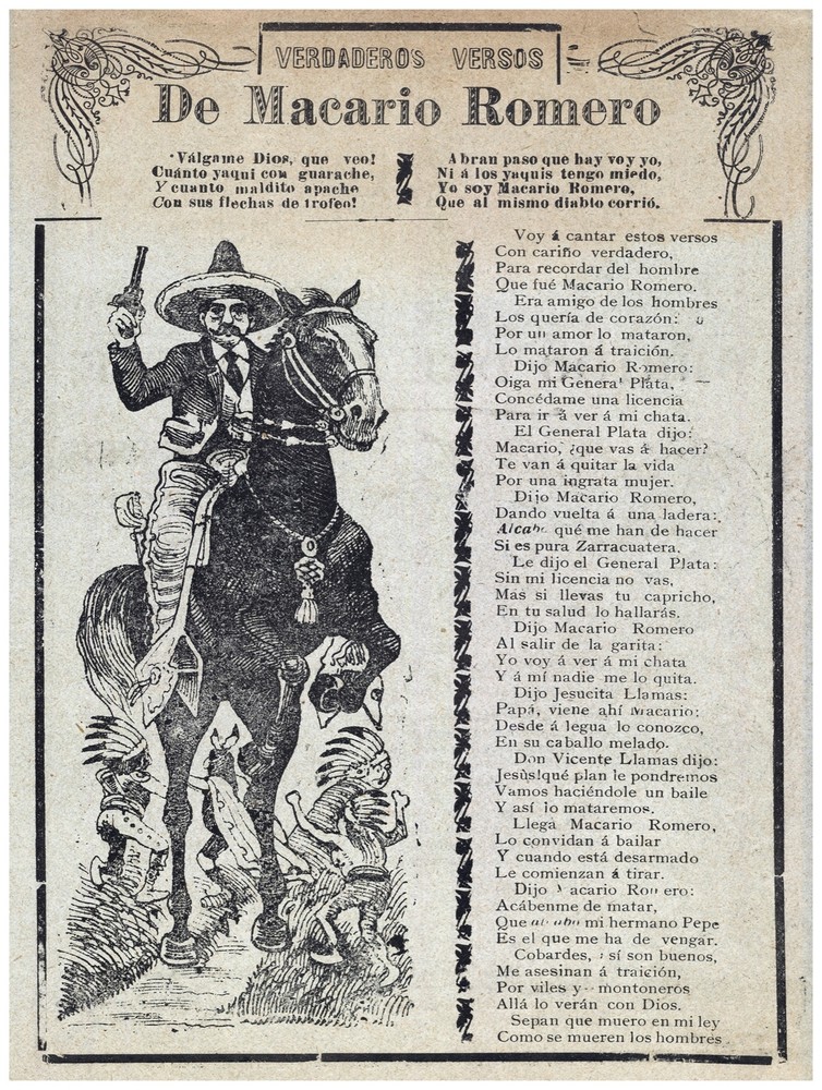 Decor Poster. Graphic Art Design. Macario romero's verses. Mexican History. 1071