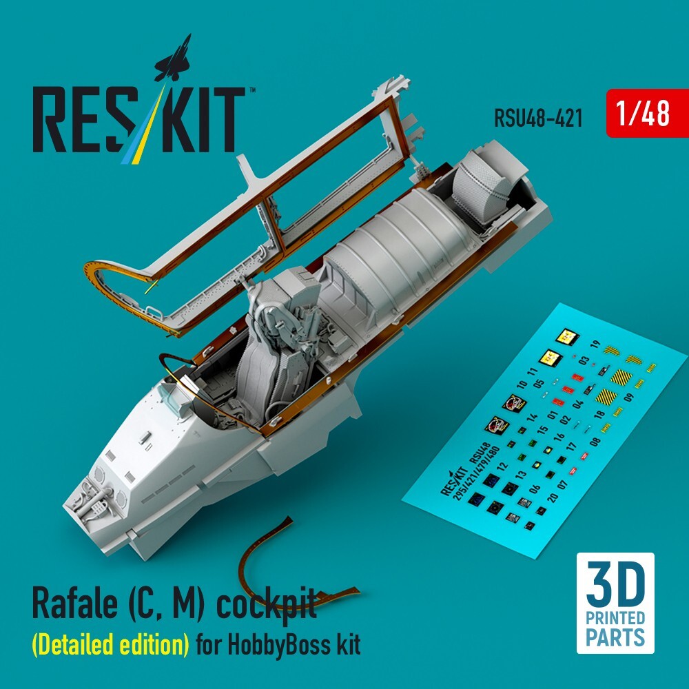 Rafale C, M Cockpit (Detailed edition) for HobbyBoss kit 1:48 ResKit RSU48-0421